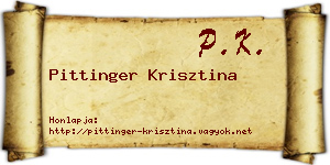 Pittinger Krisztina névjegykártya